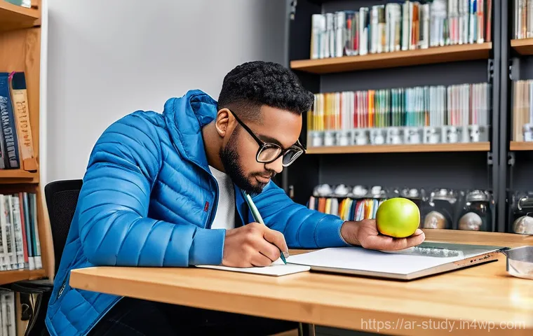 자원 관리를 통한 온라인 학습 효율화 전략 - A diverse individual, appearing to be in their mid-twenties, stands in front of a translucent, glowi...