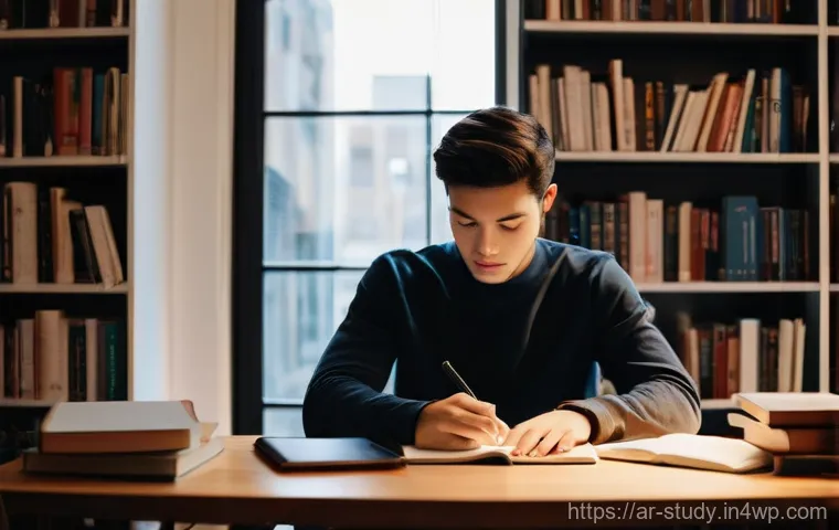 인터넷 자료 검색 효율화 방법 - **Prompt 1: The Diligent Learner's Digital Journey**
    A wide shot of a focused young person, appe...