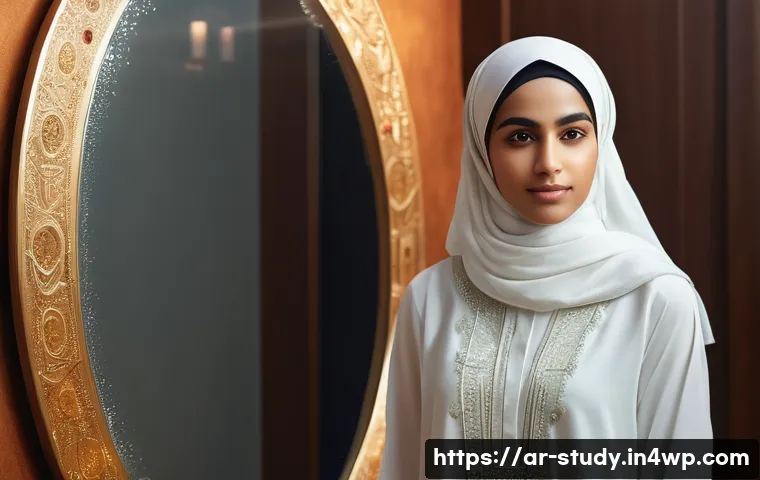 온라인 학습의 피드백 받는 방법 - **Prompt:** A young, confident Arab student, dressed in modern, modest clothing, stands in front of ...