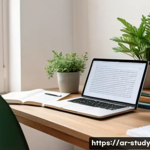 온라인 학습 시 주의해야 할 오류와 해결책 - **Prompt 1: Focused Study Environment with Clear Goals**
    A wide shot of a neatly organized, brig...